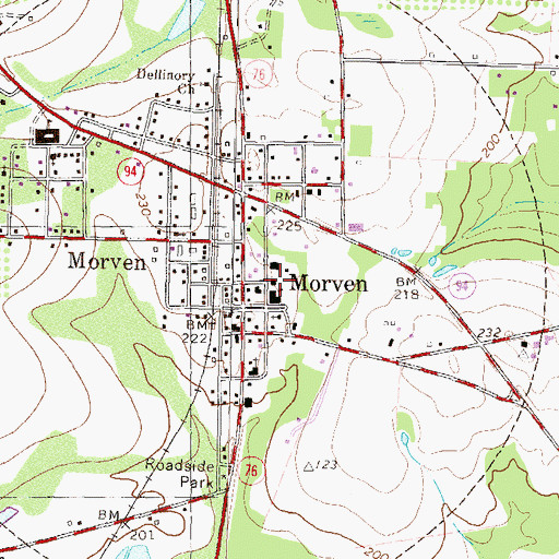 Topographic Map of Morven Police Department, GA