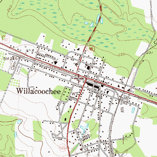 Topographic Map of Willacoochee Police Department, GA