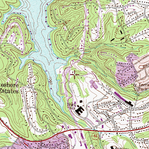 Topographic Map of Gainesville Police Department, GA