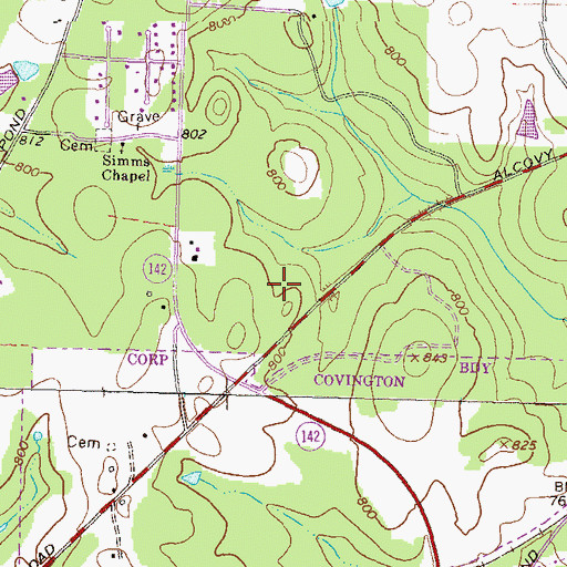 Topographic Map of Newton County Sheriff's Office, GA