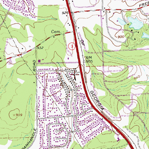 Topographic Map of Clayton County Police Department South Clayton Precinct, GA