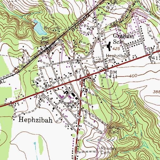 Topographic Map of Hephzibah Police Department, GA