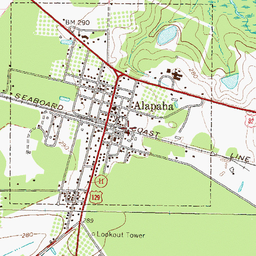 Topographic Map of Alapaha Police Department, GA