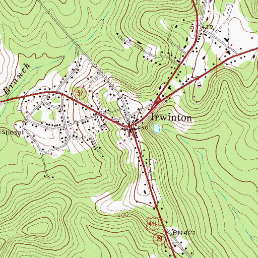 Topographic Map of Wilkinson County Sheriff, GA