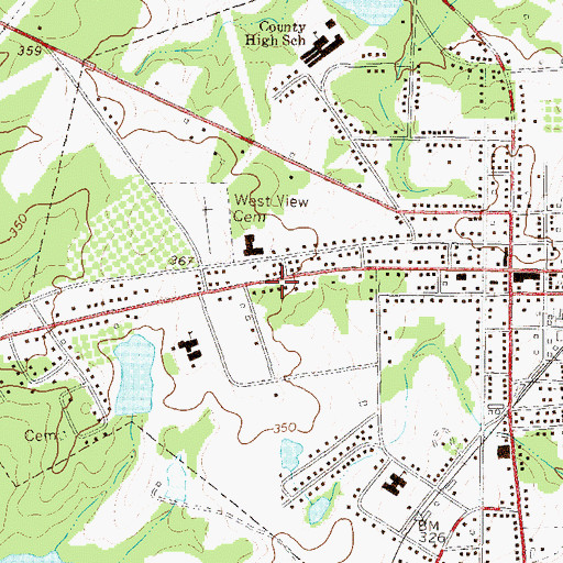 Topographic Map of Wrightsville Police Department, GA