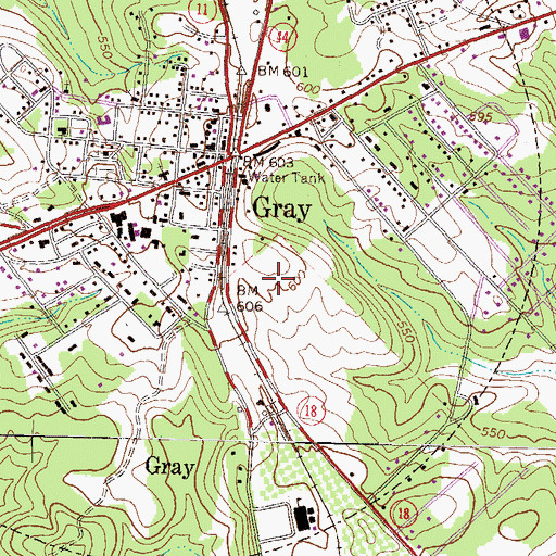 Topographic Map of Jones County Sheriff's Department, GA