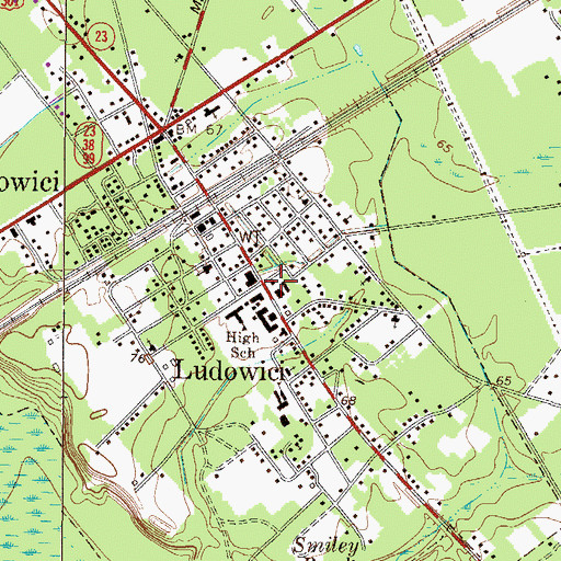 Topographic Map of Long County Sheriff's Office, GA