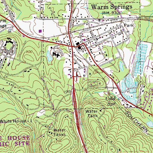 Topographic Map of Warm Springs Police Department, GA