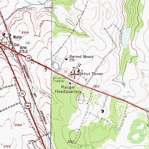 Topographic Map of Burke County Sheriff's Office, GA