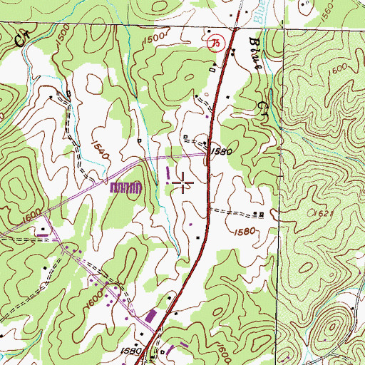 Topographic Map of White County Sheriff's Department, GA