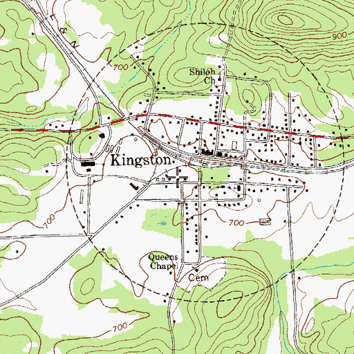 Topographic Map of Kingston Police Department, GA