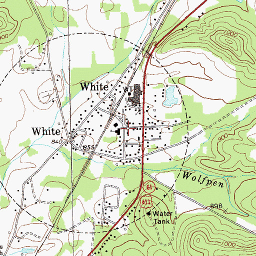 Topographic Map of White Police Department, GA