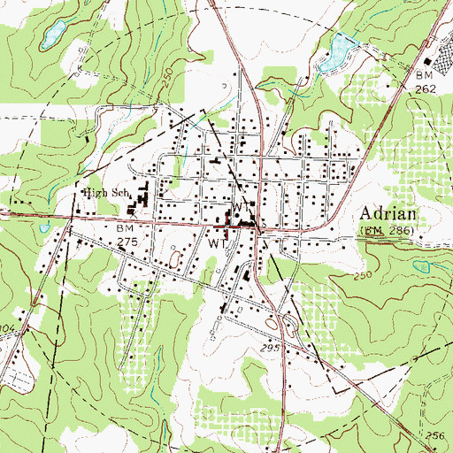 Topographic Map of Adrian Police Department, GA