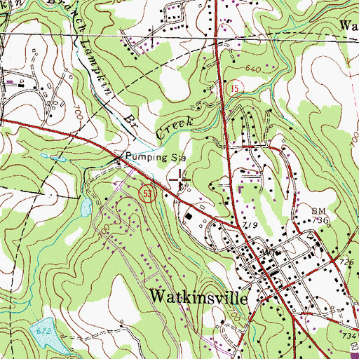 Topographic Map of Oconee County Sheriff's Office, GA
