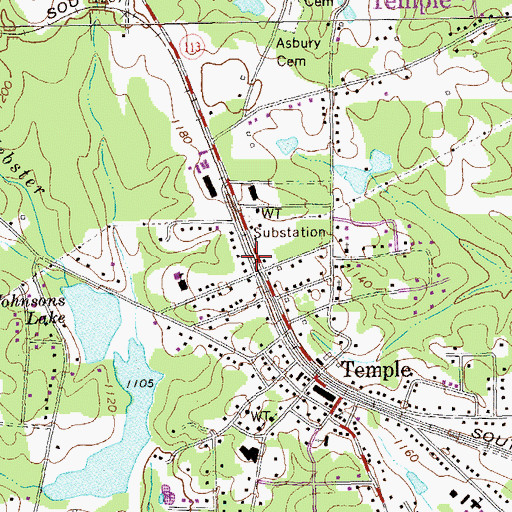 Topographic Map of Temple Police Dept, GA