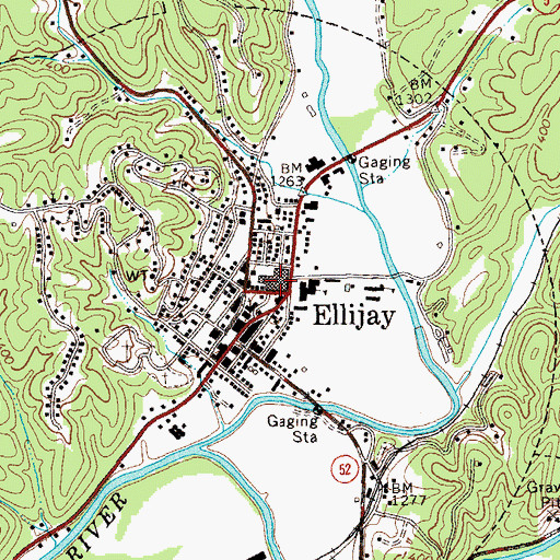 Topographic Map of Ellijay Police Department, GA