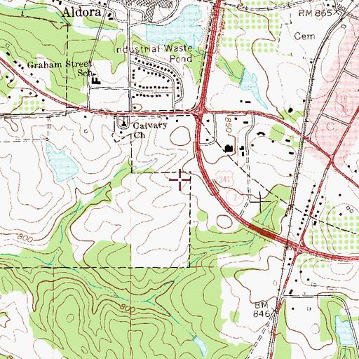 Topographic Map of Lamar County Sheriff's Office, GA