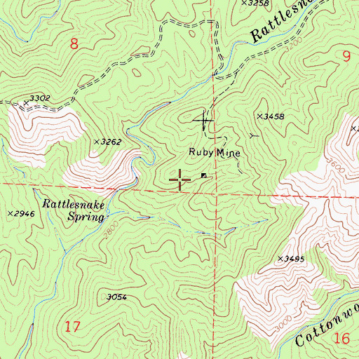 Topographic Map of Ruby Mine, CA