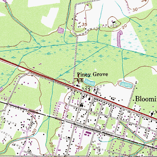 Topographic Map of Bloomingdale Police Department, GA