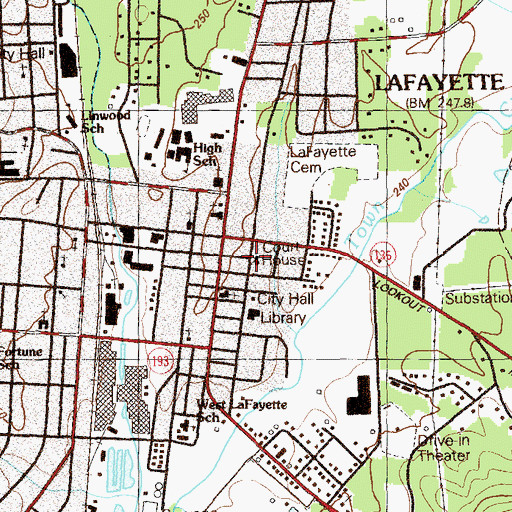 Topographic Map of Walker County Sheriff's Department, GA