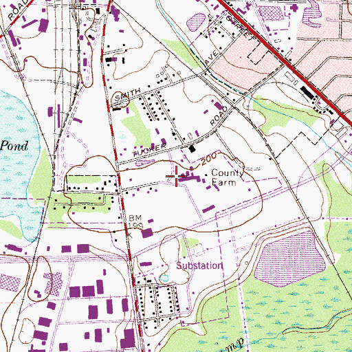Topographic Map of Lowndes County Sheriff's Office, GA