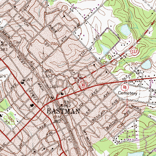 Topographic Map of Dodge County Sheriff's Department, GA