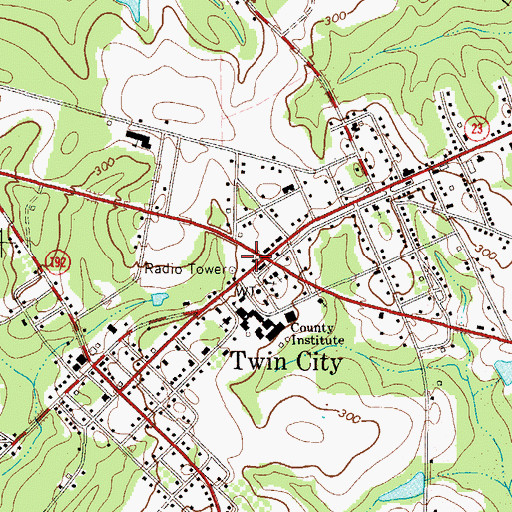 Topographic Map of Twin City Police Dept, GA