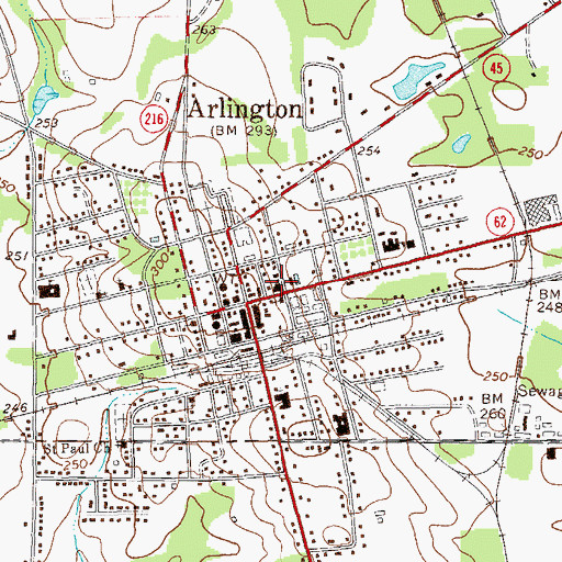 Topographic Map of Arlington Police Department, GA
