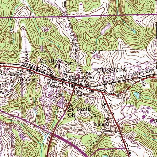 Topographic Map of Chattahoochee County Sheriff's Office, GA