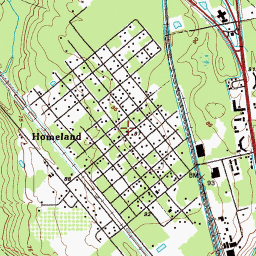 Topographic Map of Homeland Police Department, GA