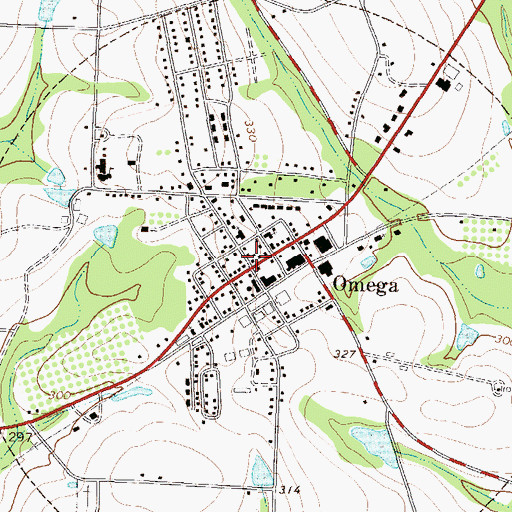 Topographic Map of Omega Police Department, GA
