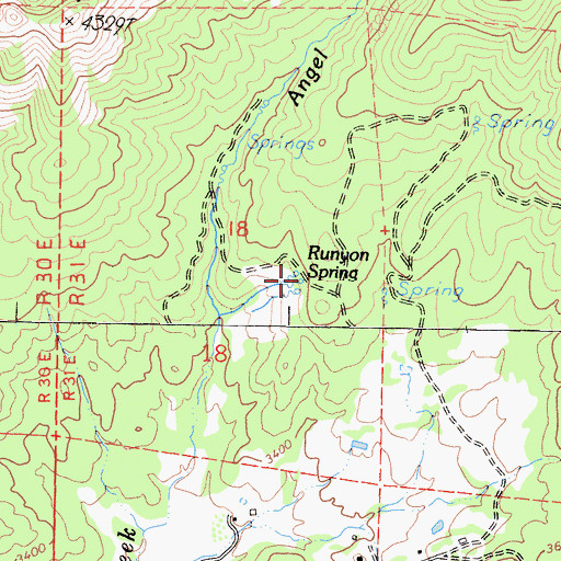 Topographic Map of Runyon Spring, CA