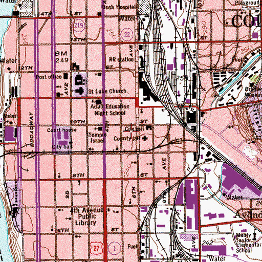 Topographic Map of Columbus Police Department, GA