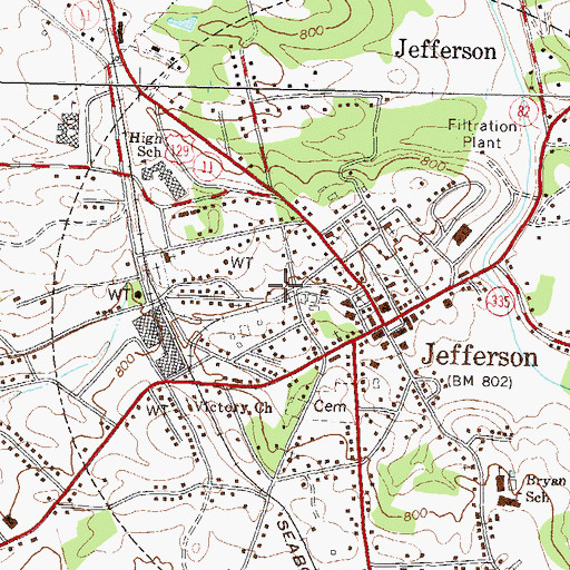 Topographic Map of Jefferson Police Department, GA