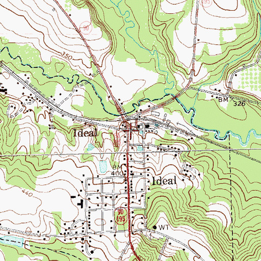 Topographic Map of Ideal Police Department, GA