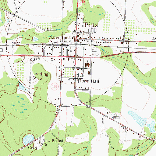 Topographic Map of Pitts Police Department, GA