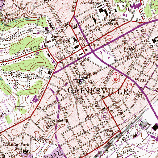 Topographic Map of Hall County Sheriff's Office, GA