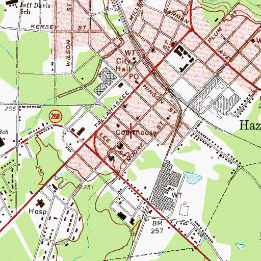 Topographic Map of Jeff Davis County Sheriff's Office, GA