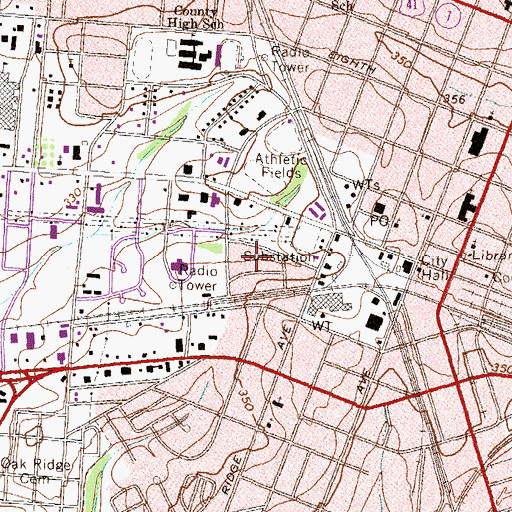 Topographic Map of Tift County Sheriff's Department, GA