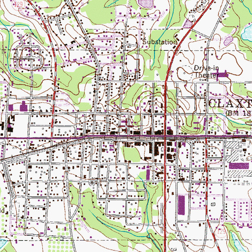 Topographic Map of Evans County Sheriff Department, GA
