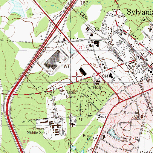 Topographic Map of Screven County Sheriff's Department, GA