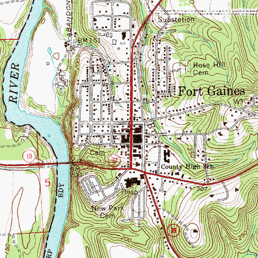 Topographic Map of Fort Gaines Police Department, GA