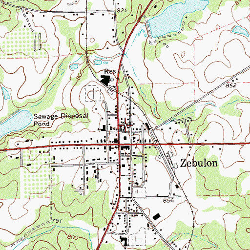 Topographic Map of Pike County Sheriff's Department, GA