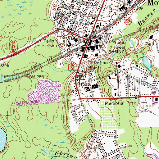 Topographic Map of Montezuma Police Department, GA