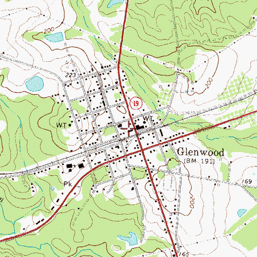 Topographic Map of Glenwood Police Department, GA