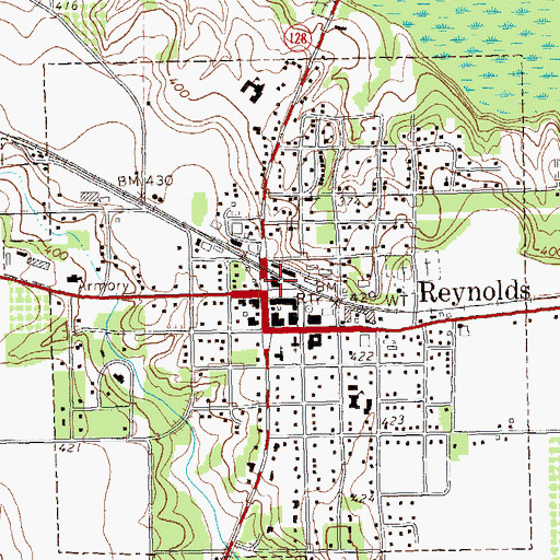Topographic Map of Reynolds Police Department, GA
