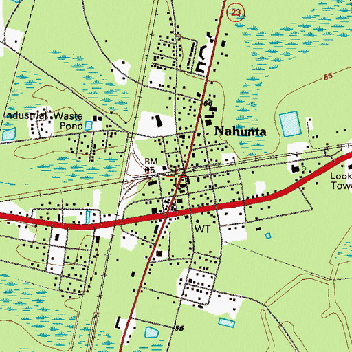 Topographic Map of Nahunta Police Department, GA