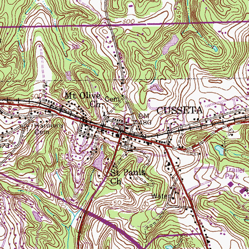 Topographic Map of Cusseta Police Department, GA