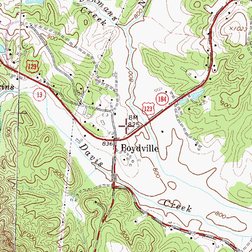 Topographic Map of Georgia State Patrol Troop B Post 7 Toccoa, GA