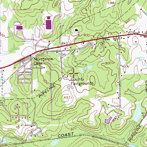 Topographic Map of Georgia State Patrol Troop A Post 29 Cedartown, GA